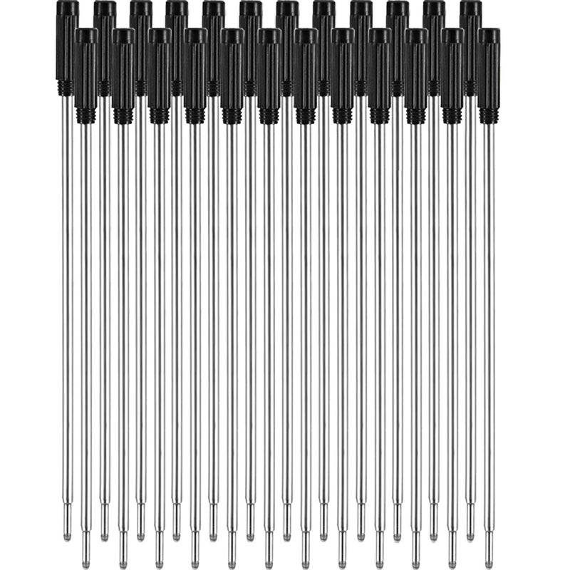 Jovitec 24 Pieces Replaceable Ballpoint Pen Refills Metal Pen Ink Refills Smooth Writing 4.5 Inch (11.6 cm) and 1 mm Medium Tip for Gifts Office(Black) - Image 1